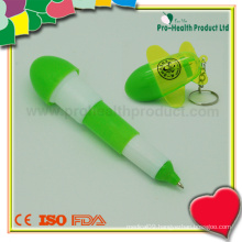 Advertising Folding Plastic Ballpoint Pen with Keychain